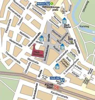 Ausschnitt aus der Stadtkarte Fürth