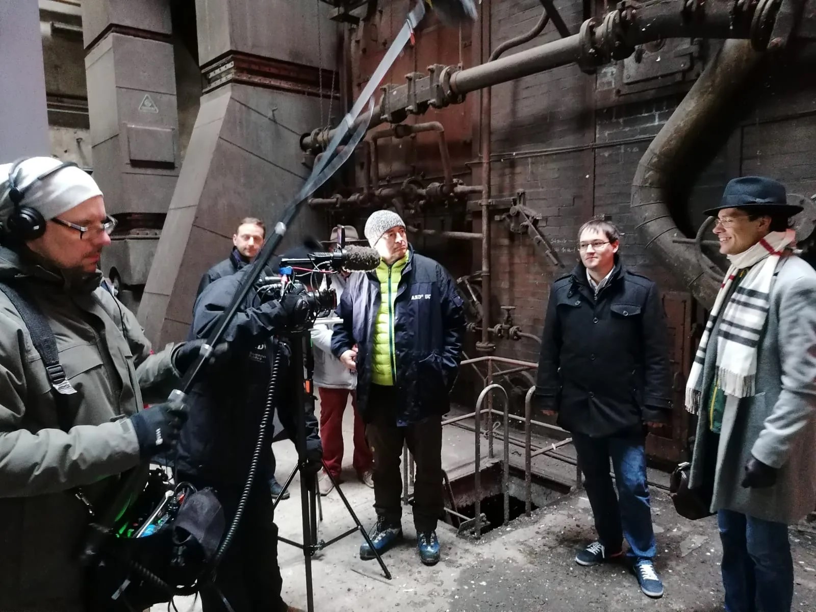 Foto von Dreharbeiten mit Adrian Rossner