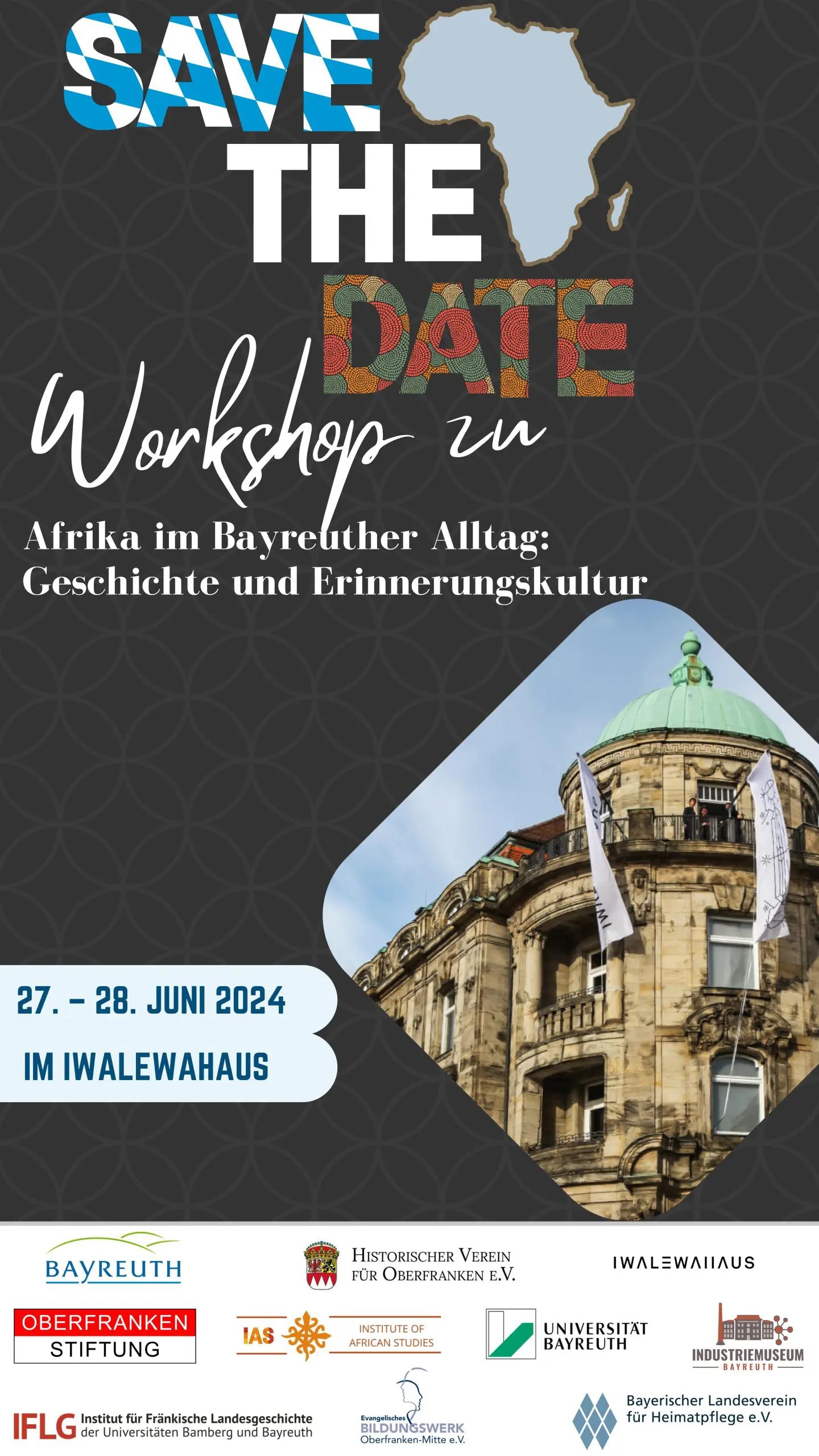 Save the Date Flyer des Workshop "Afrika im Bayreuther Alltag"